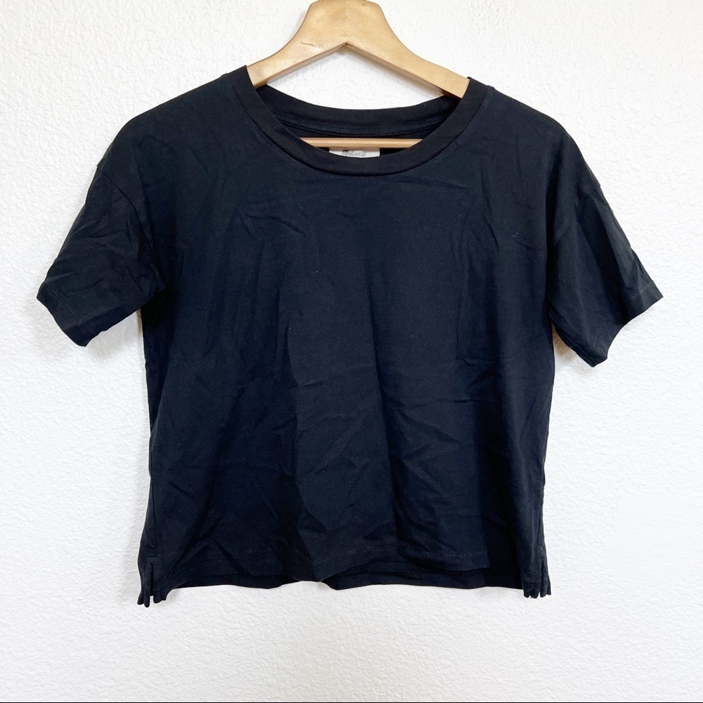 Madewell- Black Crop Tee Size XXS - Picture 3 of 8